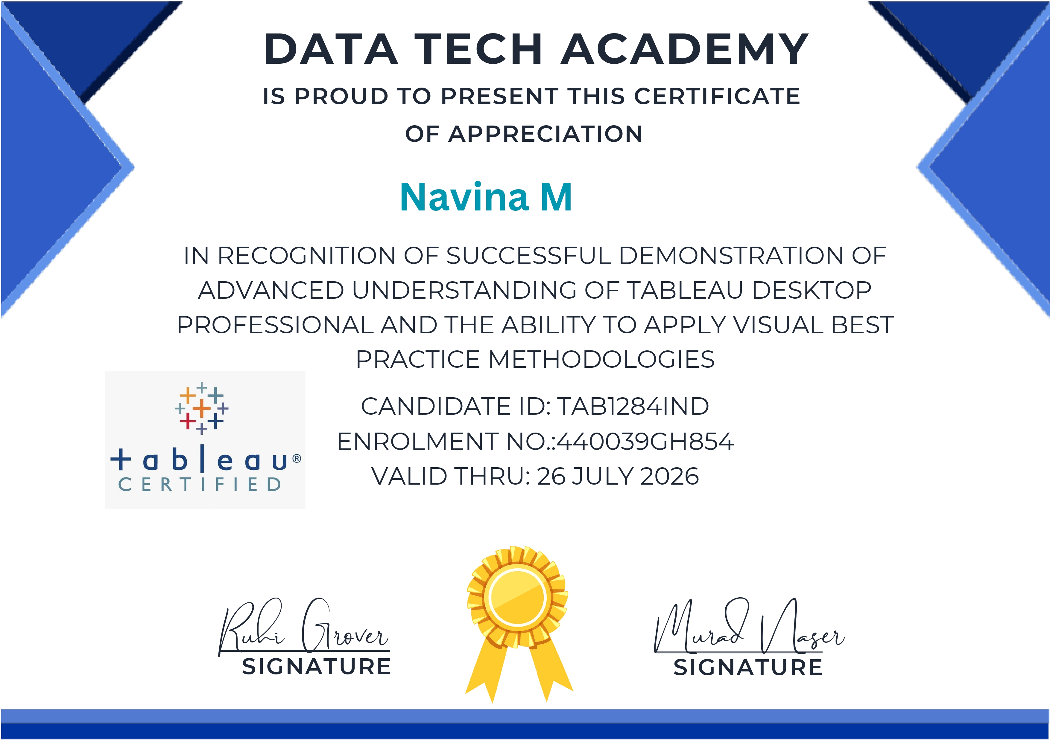 Tableau Desktop Professional Certification